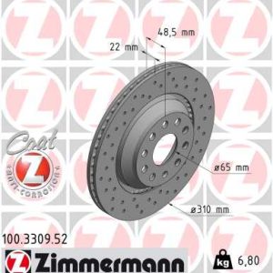 Disc frana ZIMMERMANN 100.3309.52 – VW | AutoRival