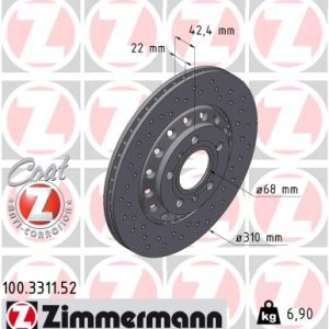 Disc frana ZIMMERMANN 100.3311.52 – VW | AutoRival