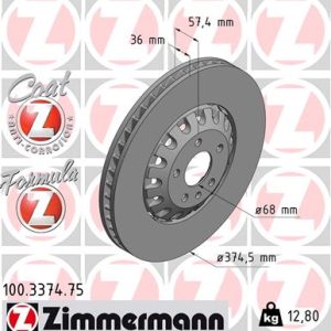 Disc frana ZIMMERMANN 100.3374.75 – VW | AutoRival
