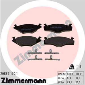 Set placute frana ZIMMERMANN 20887.170.1 – VW | AutoRival