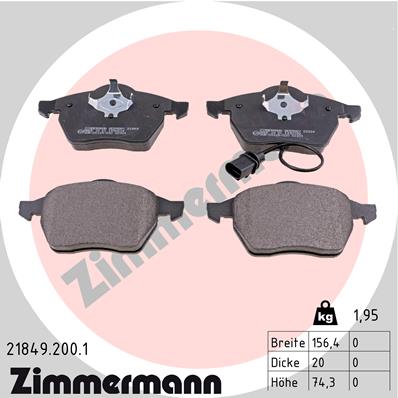 Set placute frana ZIMMERMANN 21849.200.1 – VW | AutoRival