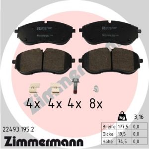 Set placute frana ZIMMERMANN 22493.195.2 – VW | AutoRival
