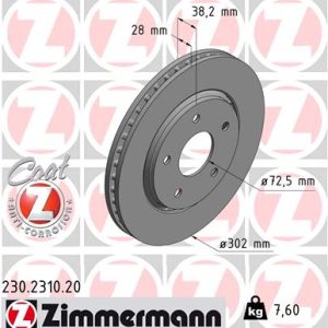 Disc frana ZIMMERMANN 230.2310.20 – VW | AutoRival
