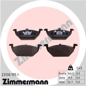 Set placute frana ZIMMERMANN 23130.195.1 – VW | AutoRival