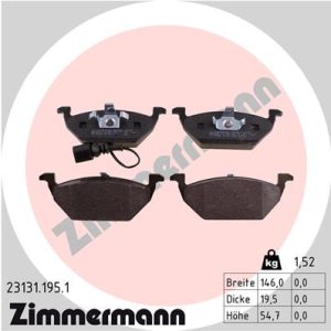Set placute frana ZIMMERMANN 23131.195.1 – VW | AutoRival