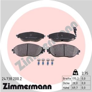 Set placute frana ZIMMERMANN 24738.200.2 – VW | AutoRival