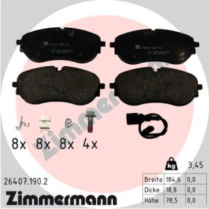 Set placute frana ZIMMERMANN 26407.190.2 – VW | AutoRival