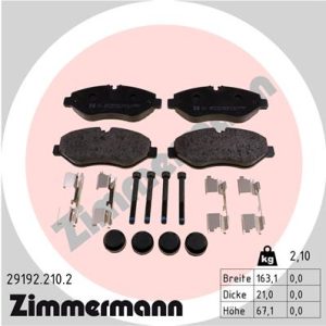 Set placute frana ZIMMERMANN 29192.210.2 – VW | AutoRival