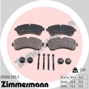 Set placute frana ZIMMERMANN 29200.205.1 – VW | AutoRival