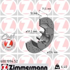 Disc frana ZIMMERMANN 600.1094.52 – VW | AutoRival