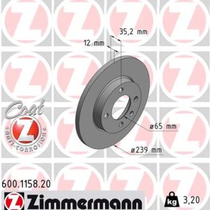 Disc frana ZIMMERMANN 600.1158.20 – VW | AutoRival