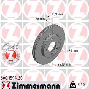Disc frana ZIMMERMANN 600.1594.20 – VW | AutoRival