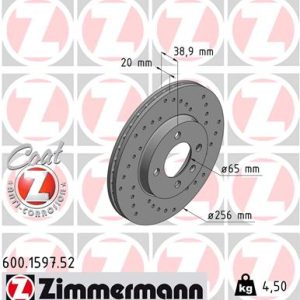 Disc frana ZIMMERMANN 600.1597.52 – VW | AutoRival