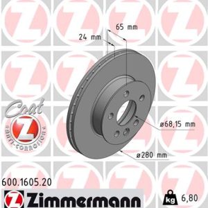 Disc frana ZIMMERMANN 600.1605.20 – VW | AutoRival