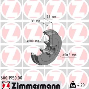 Tambur frana ZIMMERMANN 600.1950.00 – VW | AutoRival