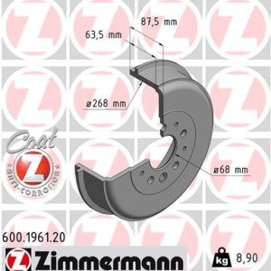 Tambur frana ZIMMERMANN 600.1961.20 – VW | AutoRival