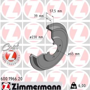 Tambur frana ZIMMERMANN 600.1966.20 – VW | AutoRival