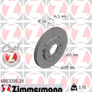 Disc frana ZIMMERMANN 600.3205.20 – VW | AutoRival