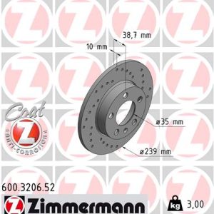 Disc frana ZIMMERMANN 600.3206.52 – VW | AutoRival