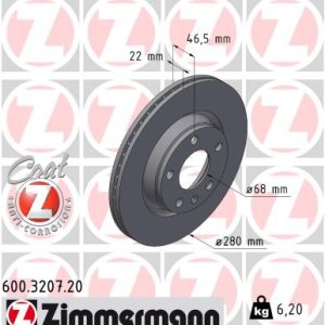 Disc frana ZIMMERMANN 600.3207.20 – VW | AutoRival