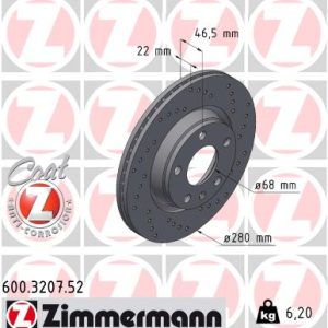 Disc frana ZIMMERMANN 600.3207.52 – VW | AutoRival