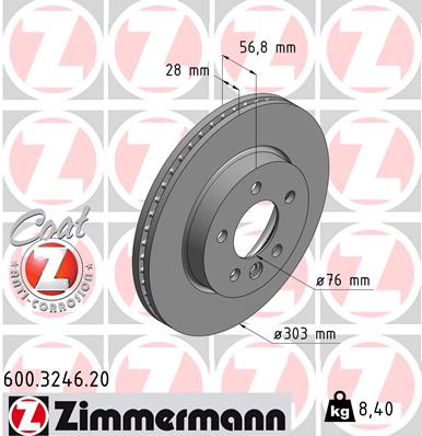 Disc frana ZIMMERMANN 600.3246.20 – VW | AutoRival