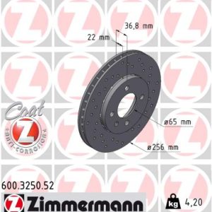 Disc frana ZIMMERMANN 600.3250.52 – VW | AutoRival