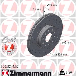 Disc frana ZIMMERMANN 600.3271.52 – VW | AutoRival