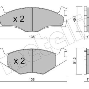 Set placute frana METELLI 22-0045-2 – VW | AutoRival