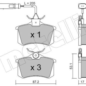 Set placute frana METELLI 22-0100-3 – VW | AutoRival