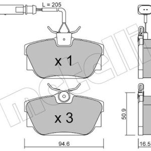 Set placute frana METELLI 22-0346-1 – VW | AutoRival