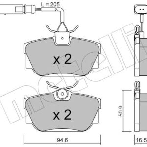 Set placute frana METELLI 22-0346-2 – VW | AutoRival