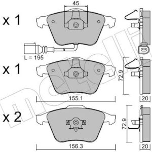 Set placute frana METELLI 22-0549-2 – VW | AutoRival