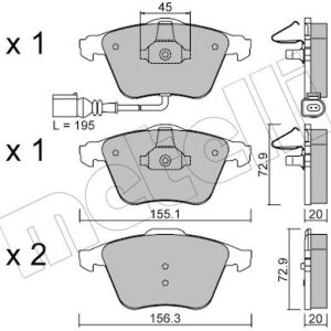 Set placute frana METELLI 22-0549-4 – VW | AutoRival