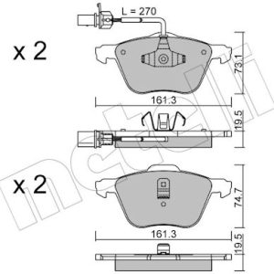 Set placute frana METELLI 22-0551-0 – VW | AutoRival