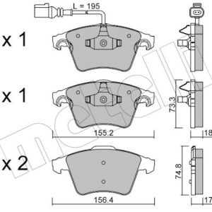 Set placute frana METELLI 22-0552-1 – VW | AutoRival