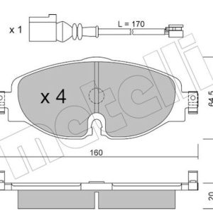 Set placute frana METELLI 22-0950-0K – VW | AutoRival