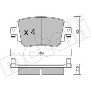 Set placute frana METELLI 22-0980-0 – VW | AutoRival