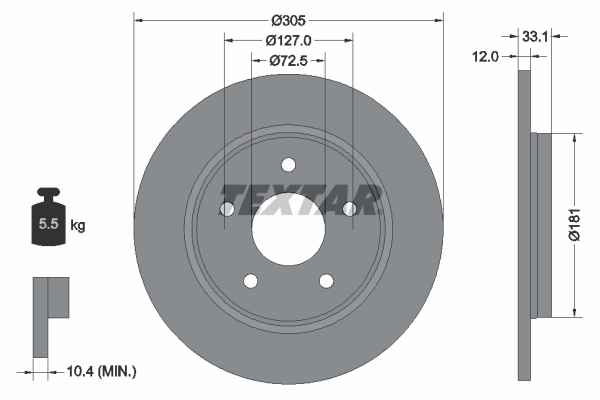 Disc frana TEXTAR 92181005 – VW | AutoRival