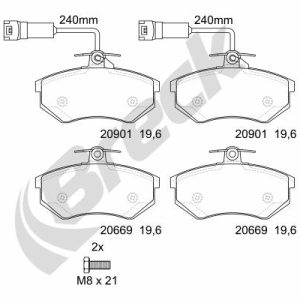 Set placute frana BRECK 20669 10 701 10 – VW | AutoRival