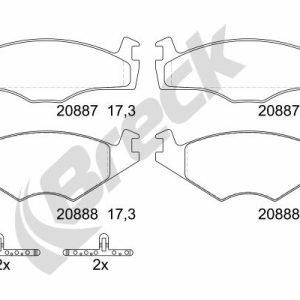Set placute frana BRECK 20887 10 702 00 – VW | AutoRival
