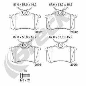 Set placute frana BRECK 20961 00 704 00 – VW | AutoRival
