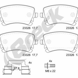 Set placute frana BRECK 23326 00 702 00 – VW | AutoRival