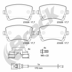 Set placute frana BRECK 23326 00 702 10 – VW | AutoRival