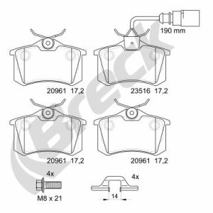 Set placute frana BRECK 23554 10 704 10 – VW | AutoRival