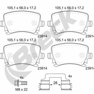 Set placute frana BRECK 23914 00 704 10 – VW | AutoRival