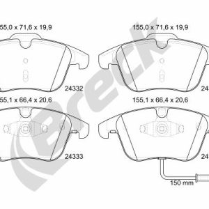 Set placute frana BRECK 24333 00 701 10 – VW | AutoRival