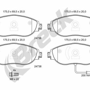 Set placute frana BRECK 24738 00 551 10 – VW | AutoRival