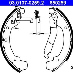 Set saboti frana ATE 03.0137-0259.2 – VW | AutoRival