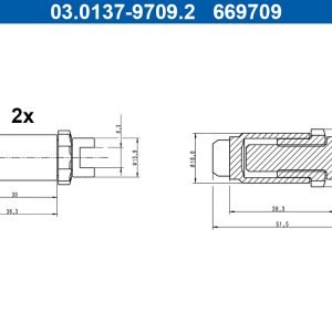 Set accesorii saboti frana parcare ATE 03.0137-9709.2 – VW | AutoRival